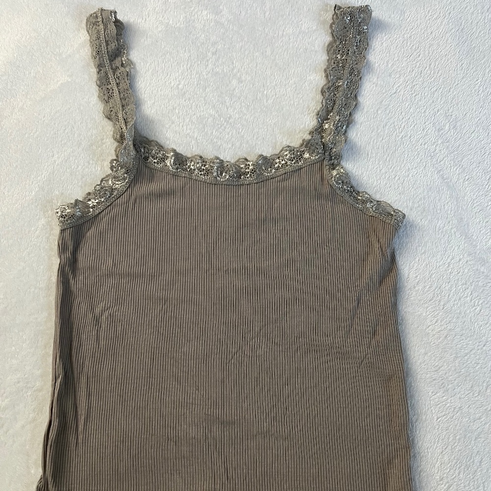 simple gray cami top with lace